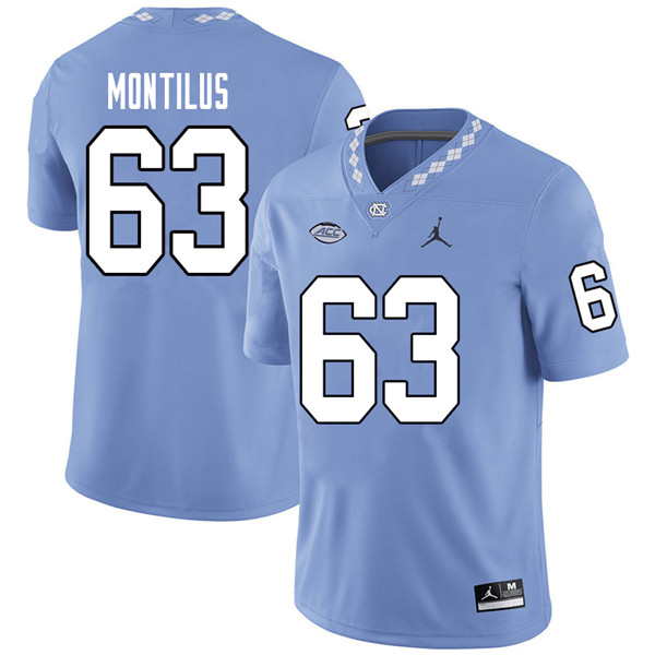Jordan Brand Men #63 Ed Montilus North Carolina Tar Heels College Football Jerseys Sale-Carolina Blu
